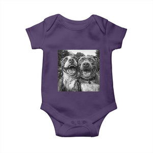 Pitbull Selfie Meme Baby Onesie Funny Dog Lover Graphic TS12 Purple Print Your Wear