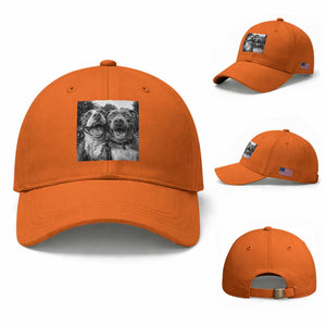 Pitbull Selfie Meme Baseball Cap Funny Dog Lover Graphic TS12 Baseball Cap Universal Fit Orange Print Your Wear