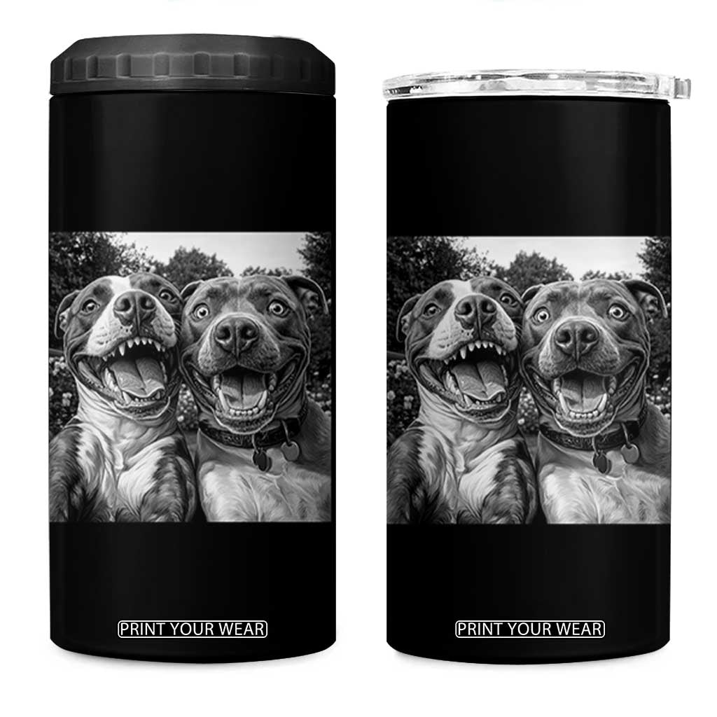 Pitbull Selfie Meme 4 in 1 Can Cooler Tumbler Funny Dog Lover Graphic TS12 One Size: 16 oz Black Print Your Wear