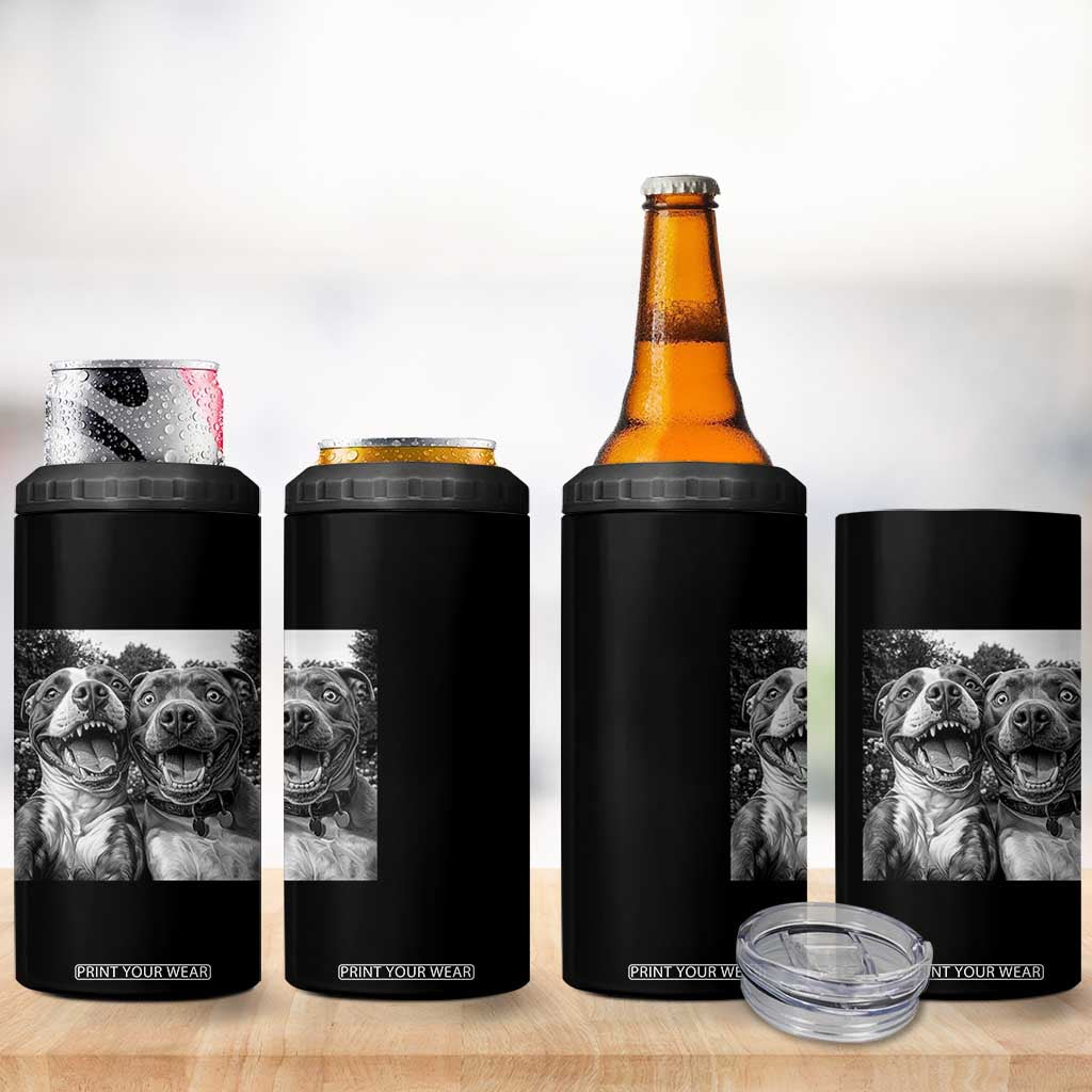 Pitbull Selfie Meme 4 in 1 Can Cooler Tumbler Funny Dog Lover Graphic TS12 Print Your Wear