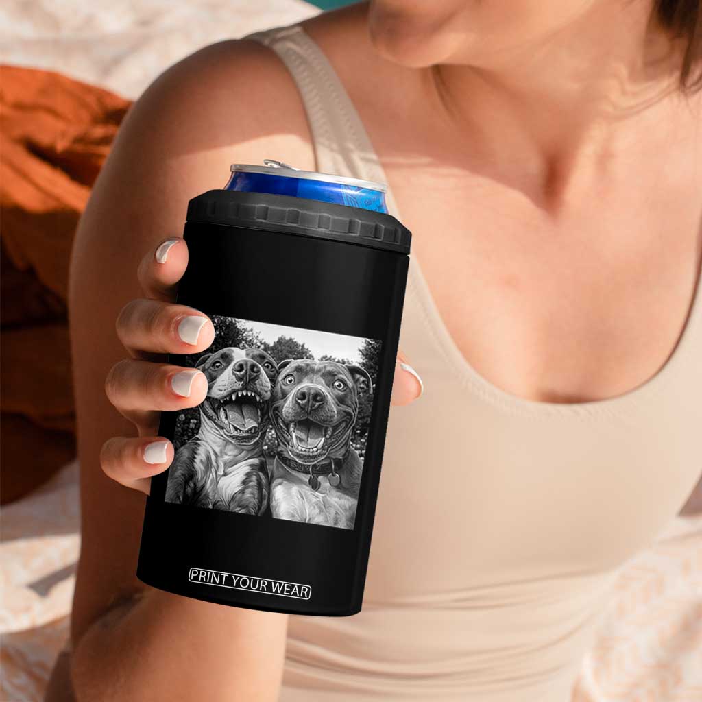 Pitbull Selfie Meme 4 in 1 Can Cooler Tumbler Funny Dog Lover Graphic TS12 Print Your Wear