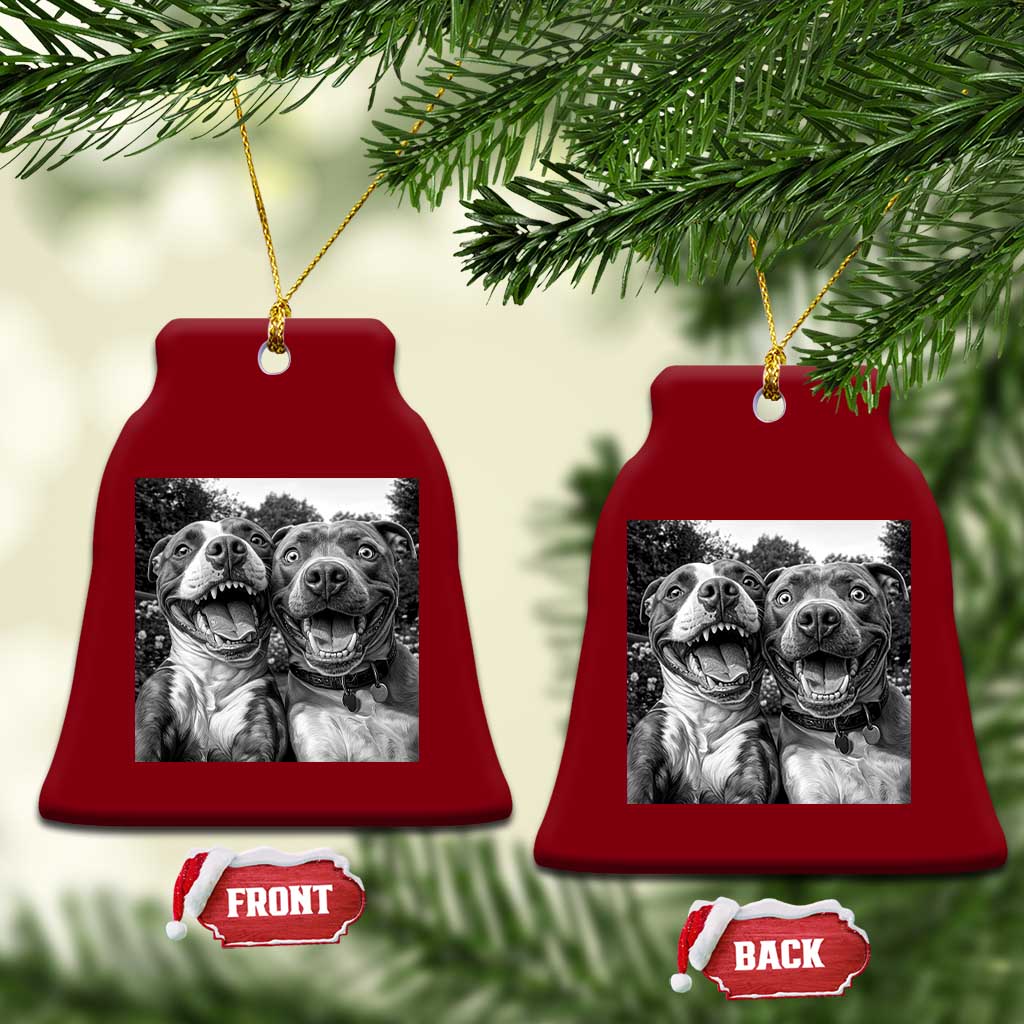 Pitbull Selfie Meme Ceramic Ornament Funny Dog Lover Graphic TS12 Print Your Wear