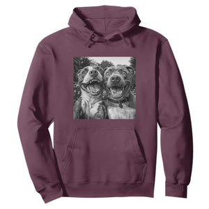 Pitbull Selfie Meme Hoodie Funny Dog Lover Graphic TS12 Maroon Print Your Wear