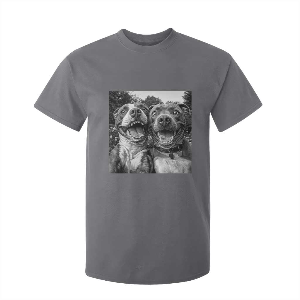 Pitbull Selfie Meme T Shirt For Kid Funny Dog Lover Graphic TS12 Charcoal Print Your Wear