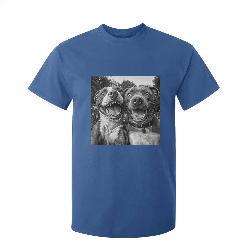 Pitbull Selfie Meme T Shirt For Kid Funny Dog Lover Graphic TS12 Royal Blue Print Your Wear