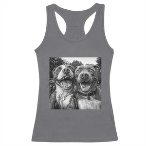 Pitbull Selfie Meme Racerback Tank Top Funny Dog Lover Graphic TS12 Charcoal Print Your Wear