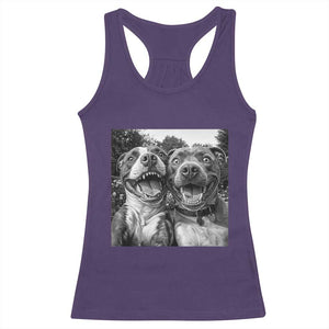 Pitbull Selfie Meme Racerback Tank Top Funny Dog Lover Graphic TS12 Purple Print Your Wear