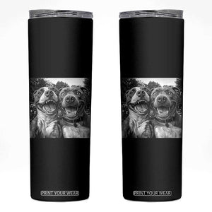 Pitbull Selfie Meme Skinny Tumbler Funny Dog Lover Graphic TS12 Black Print Your Wear