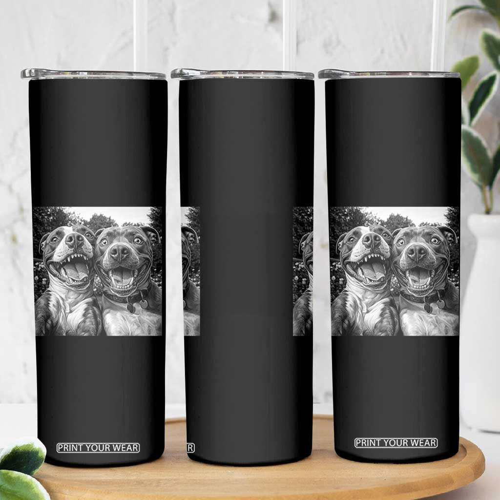 Pitbull Selfie Meme Skinny Tumbler Funny Dog Lover Graphic TS12 Print Your Wear