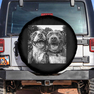 Pitbull Selfie Meme Spare Tire Cover Funny Dog Lover Graphic TS12 No hole Black Print Your Wear
