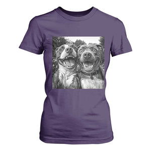 Pitbull Selfie Meme T Shirt For Women Funny Dog Lover Graphic TS12 Purple Print Your Wear