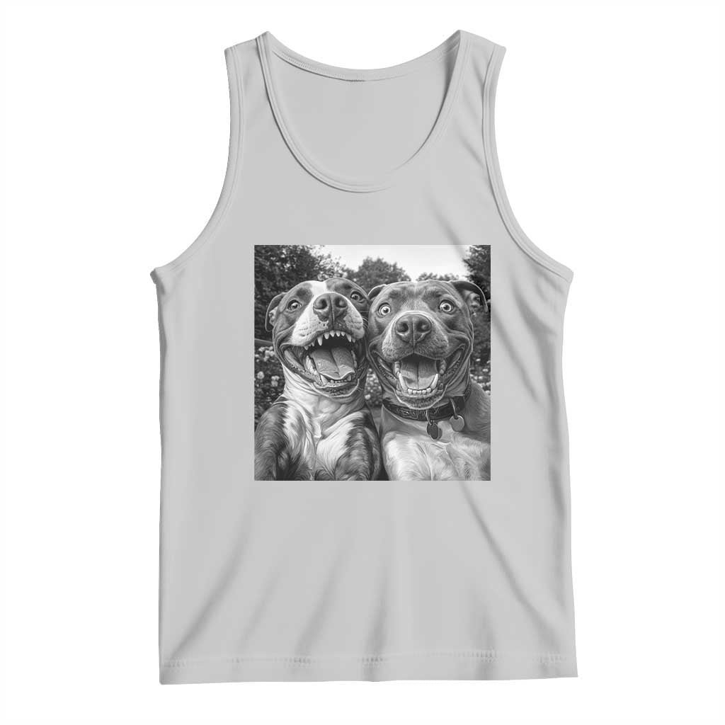 Pitbull Selfie Meme Tank Top Funny Dog Lover Graphic TS12 Ash Print Your Wear