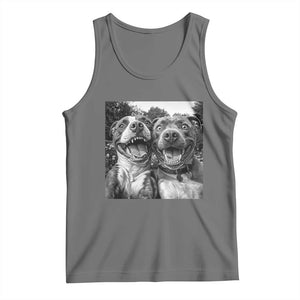 Pitbull Selfie Meme Tank Top Funny Dog Lover Graphic TS12 Black Heather Print Your Wear