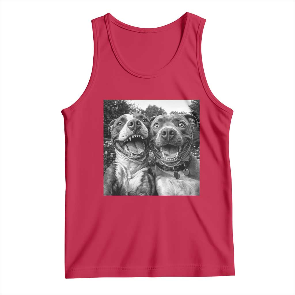 Pitbull Selfie Meme Tank Top Funny Dog Lover Graphic TS12 Red Print Your Wear