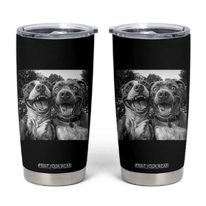 Pitbull Selfie Meme Tumbler Cup Funny Dog Lover Graphic TS12 Black Print Your Wear