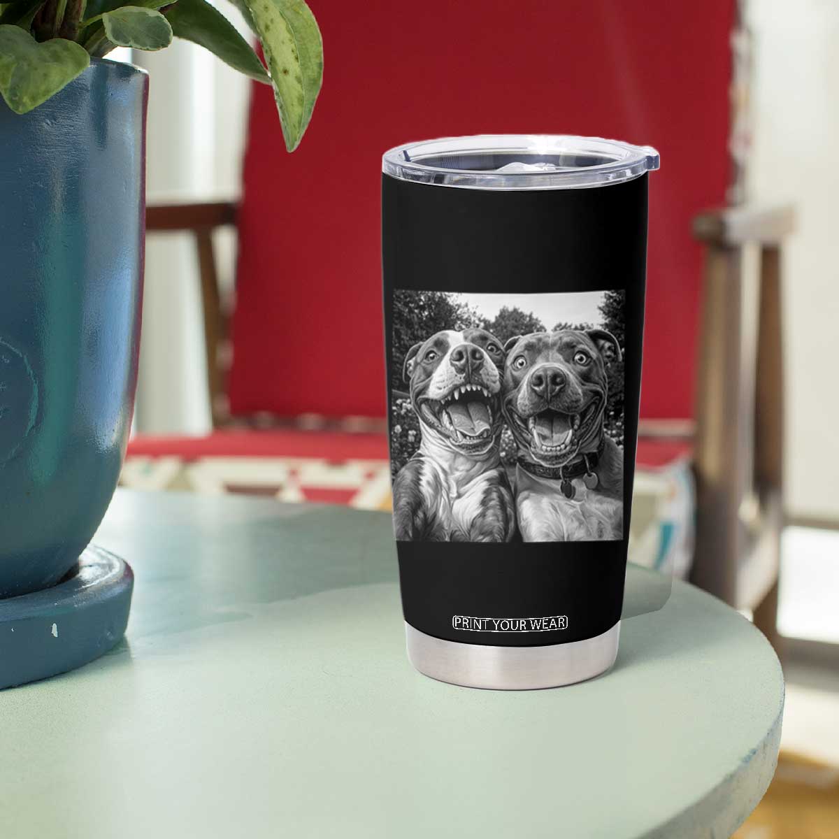 Pitbull Selfie Meme Tumbler Cup Funny Dog Lover Graphic TS12 Print Your Wear