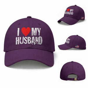 Cool Marriage Humor Gift For Wife Baseball Cap I Love My Husband TS12 Baseball Cap Universal Fit Purple Print Your Wear