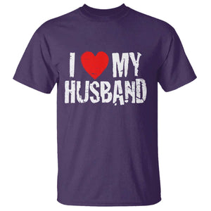 Cool Marriage Humor Gift For Wife T Shirt I Love My Husband TS12 Purple Print Your Wear