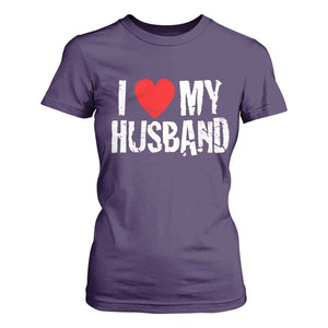 Cool Marriage Humor Gift For Wife T Shirt For Women I Love My Husband TS12 Purple Print Your Wear