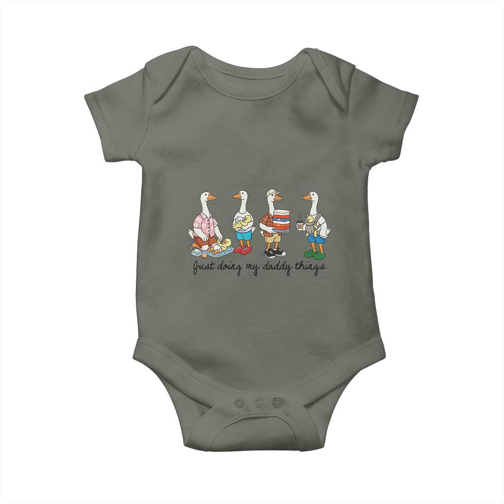 Funny Goose Just Doing My Daddy Things Baby Onesie Fathers Day Gift TS12 Military Green Print Your Wear