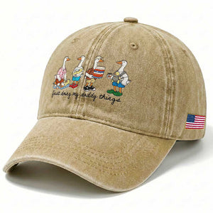 Funny Goose Just Doing My Daddy Things Washed Cotton Baseball Cap Fathers Day Gift TS12 Print Your Wear