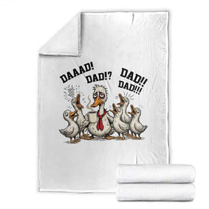 Funny Duck Dad Daaad Dad Dad Throw Blanket Tired Dad Life Fathers Day Graphic TS12 White Print Your Wear