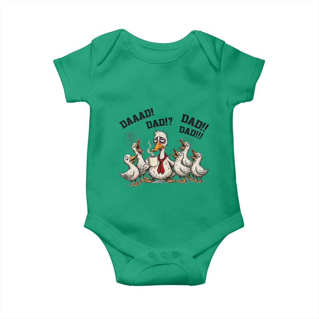 Funny Duck Dad Daaad Dad Dad Baby Onesie Tired Dad Life Fathers Day Graphic TS12 Irish Green Print Your Wear