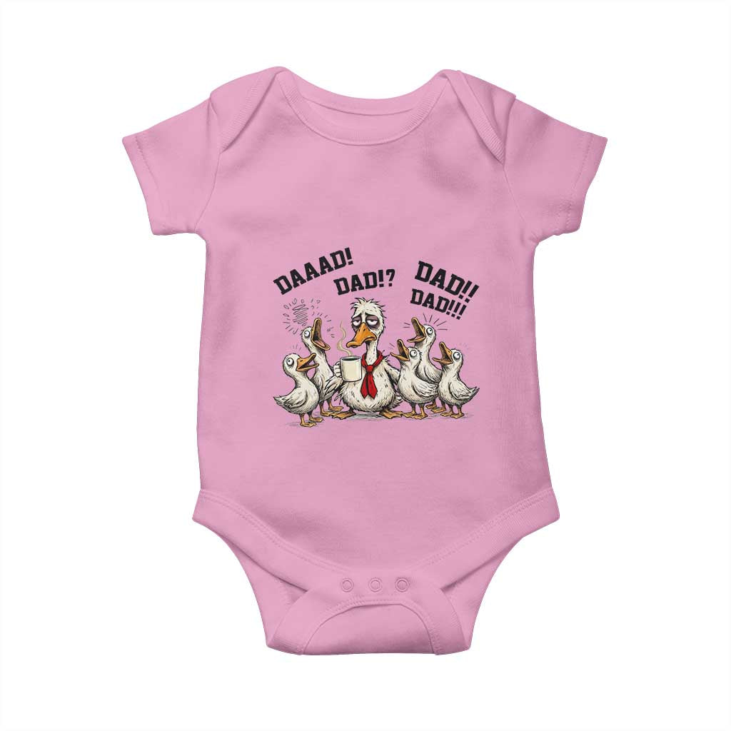 Funny Duck Dad Daaad Dad Dad Baby Onesie Tired Dad Life Fathers Day Graphic TS12 Light Pink Print Your Wear