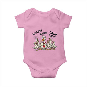 Funny Duck Dad Daaad Dad Dad Baby Onesie Tired Dad Life Fathers Day Graphic TS12 Light Pink Print Your Wear