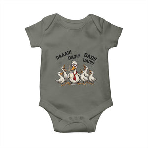 Funny Duck Dad Daaad Dad Dad Baby Onesie Tired Dad Life Fathers Day Graphic TS12 Military Green Print Your Wear