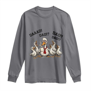 Funny Duck Dad Daaad Dad Dad Long Sleeve Shirt Tired Dad Life Fathers Day Graphic TS12 Charcoal Print Your Wear