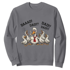 Funny Duck Dad Daaad Dad Dad Sweatshirt Tired Dad Life Fathers Day Graphic TS12 Charcoal Print Your Wear