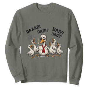 Funny Duck Dad Daaad Dad Dad Sweatshirt Tired Dad Life Fathers Day Graphic TS12 Military Green Print Your Wear