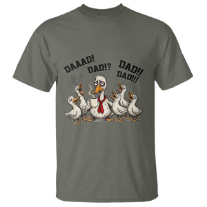 Funny Duck Dad Daaad Dad Dad T Shirt Tired Dad Life Fathers Day Graphic TS12 Military Green Print Your Wear