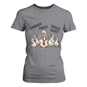 Funny Duck Dad Daaad Dad Dad T Shirt For Women Tired Dad Life Fathers Day Graphic TS12 Charcoal Print Your Wear