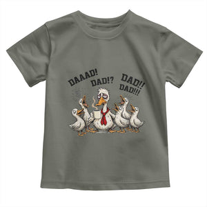 Funny Duck Dad Daaad Dad Dad Toddler T Shirt Tired Dad Life Fathers Day Graphic TS12 Military Green Print Your Wear