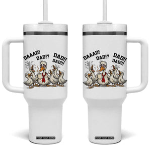 Funny Duck Dad Daaad Dad Dad Tumbler With Handle Tired Dad Life Fathers Day Graphic TS12 One Size: 40 oz White Print Your Wear