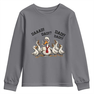 Funny Duck Dad Daaad Dad Dad Youth Sweatshirt Tired Dad Life Fathers Day Graphic TS12 Charcoal Print Your Wear