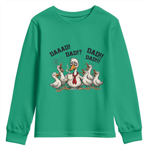 Funny Duck Dad Daaad Dad Dad Youth Sweatshirt Tired Dad Life Fathers Day Graphic TS12 Irish Green Print Your Wear