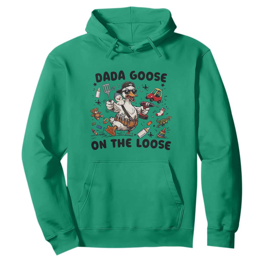 Dada Goose On The Loose Hoodie Funny Fatherhood Humor Gift TS12 Irish Green Print Your Wear