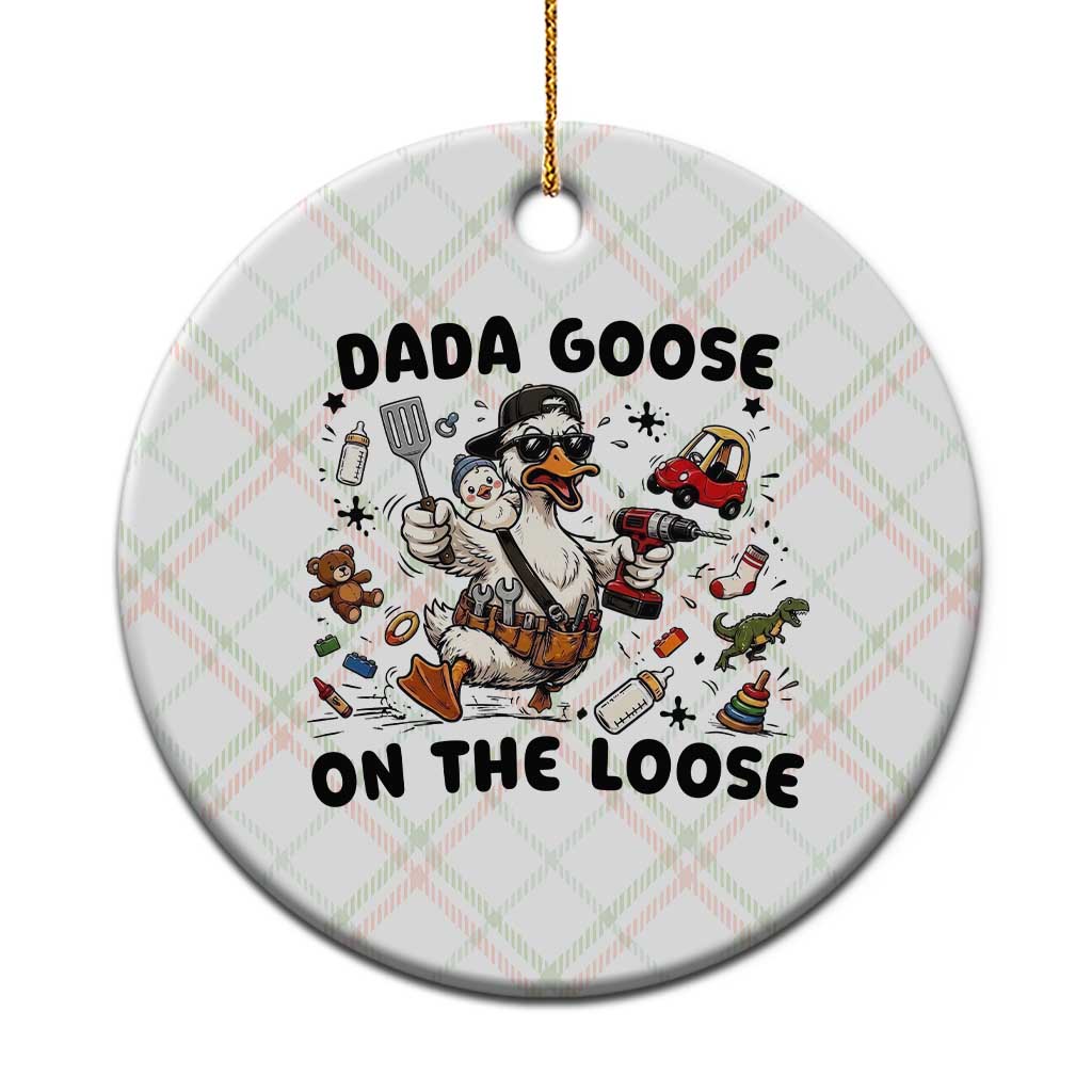Dada Goose On The Loose Ceramic Ornament Funny Fatherhood Humor Gift TS12 1pc Christmas Plaid Print Your Wear
