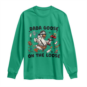 Dada Goose On The Loose Long Sleeve Shirt Funny Fatherhood Humor Gift TS12 Irish Green Print Your Wear