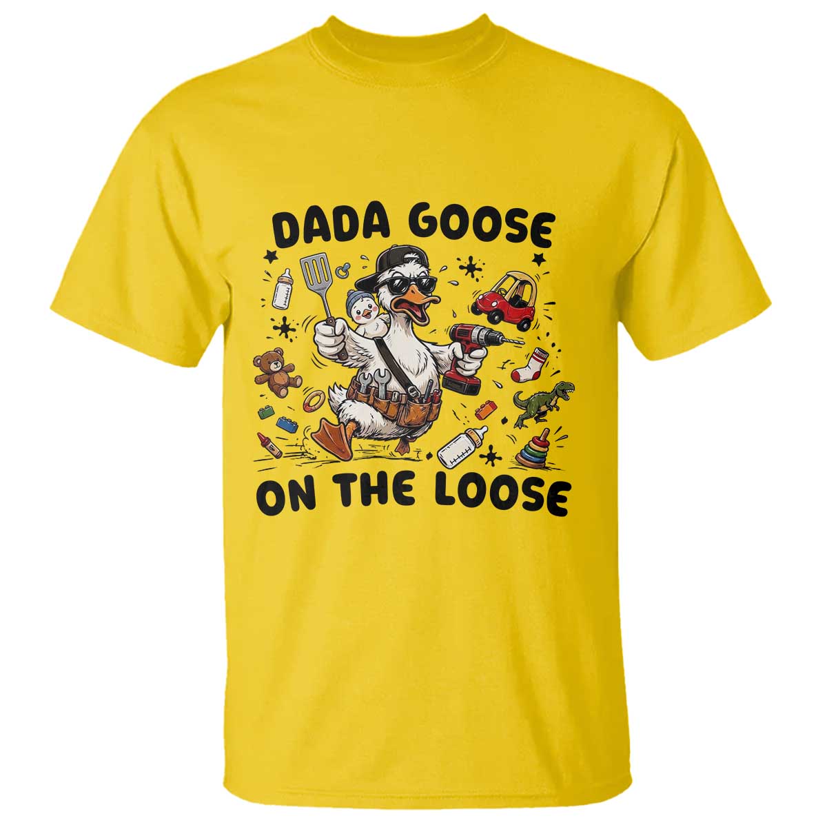 Dada Goose On The Loose T Shirt Funny Fatherhood Humor Gift TS12 Daisy Print Your Wear