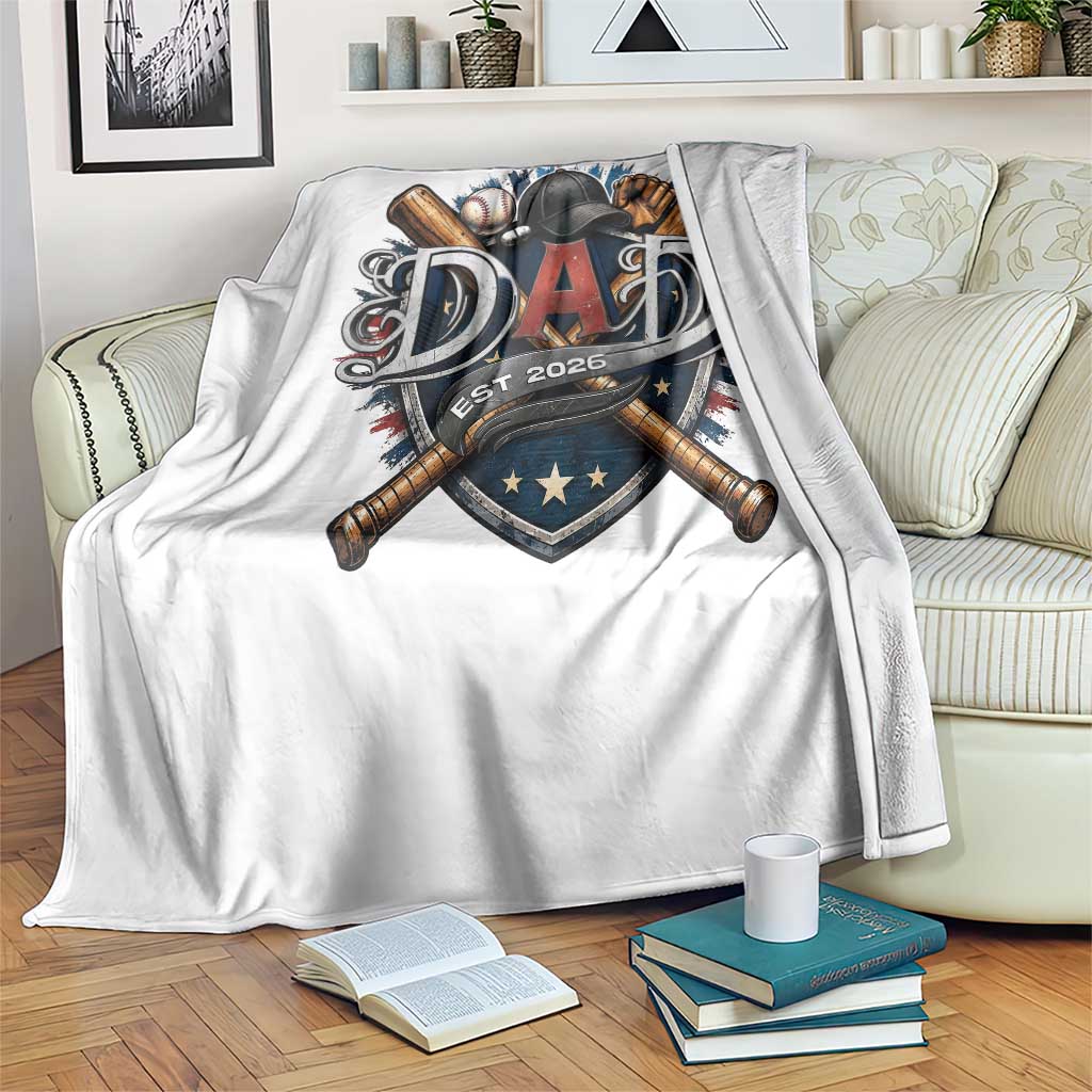 Baseball Dad Est 2026 Throw Blanket New Dad Father's Day Gift TS12 Print Your Wear