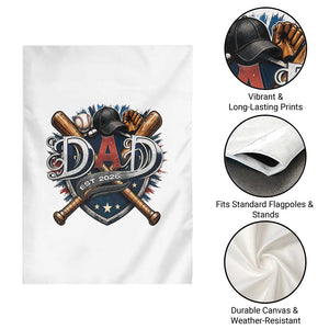 Baseball Dad Est 2026 Garden Flag New Dad Father's Day Gift