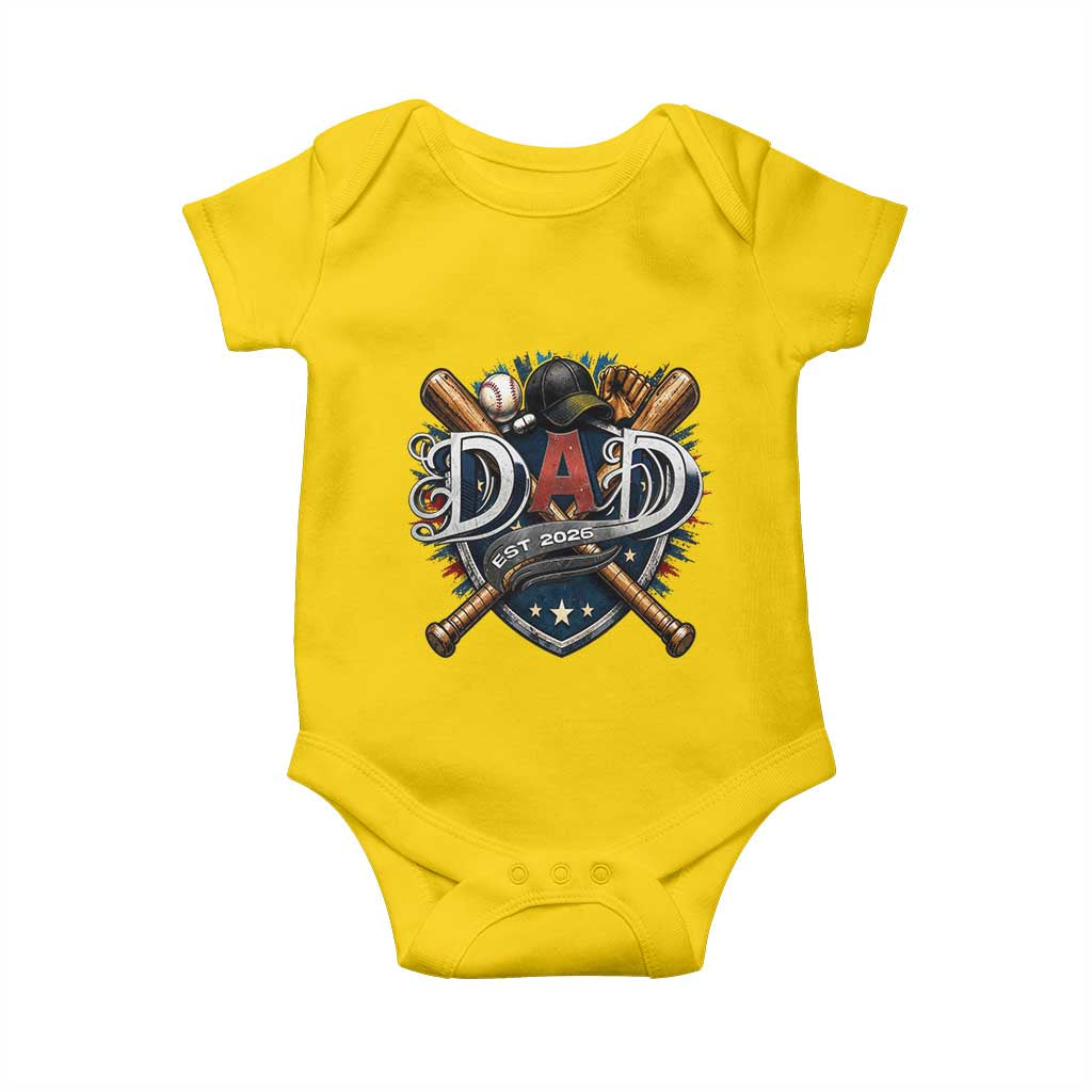 Baseball Dad Est 2026 Baby Onesie New Dad Father's Day Gift TS12 Daisy Print Your Wear