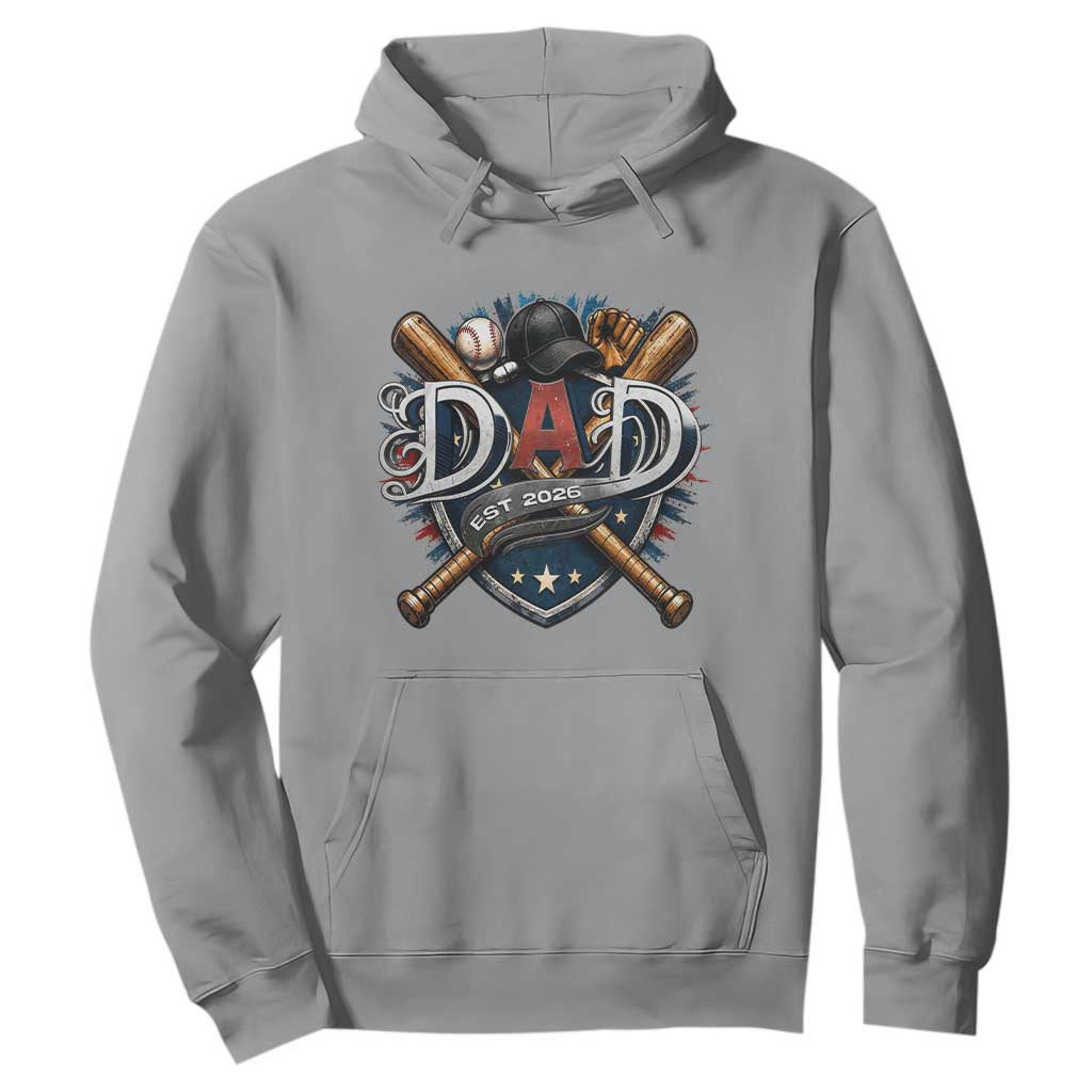Baseball Dad Est 2026 Hoodie New Dad Father's Day Gift TS12 Sport Gray Print Your Wear