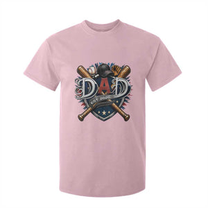 Baseball Dad Est 2026 T Shirt For Kid New Dad Father's Day Gift TS12 Light Pink Print Your Wear