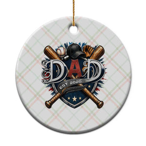 Baseball Dad Est 2026 Ceramic Ornament New Dad Father's Day Gift TS12 1pc Christmas Plaid Print Your Wear