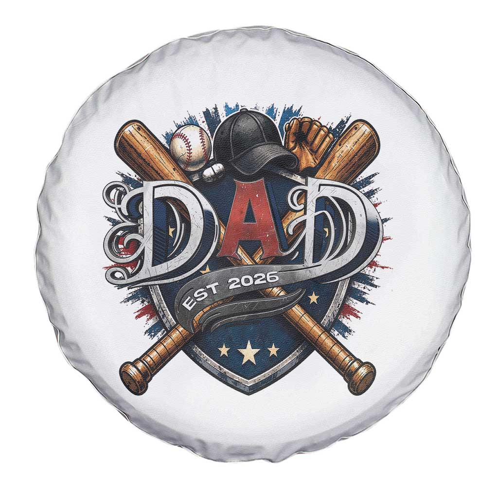 Baseball Dad Est 2026 Spare Tire Cover New Dad Father's Day Gift TS12 Print Your Wear